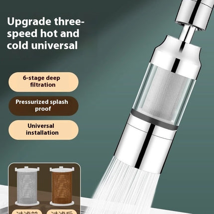 Alloy Kitchen Double Filter Splash-proof Filter Faucet