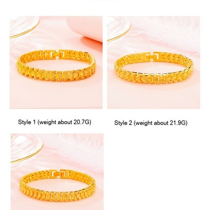 Luxury Thick Placer Gold Bracelet