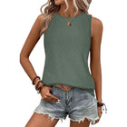 Loose Hollow Vest Ins Fashion Solid Round Neck Sleeveless Tank Tops For Women Clothing