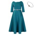 Women's European And American Solid Color Large Swing Skirt Temperament Dress