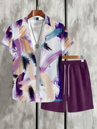 Men's Short Sleeve Shirt Outfit Printed Men's Clothing
