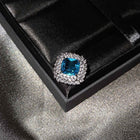925 Silver Jewelry Colored Gems Suit Ear Stud Pendant Ring For Women