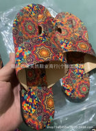 Plus Size Ethnic Style Flat Toe Ring Slippers