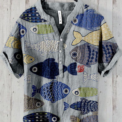 Plus Size Digital Printing Men's Short Sleeve