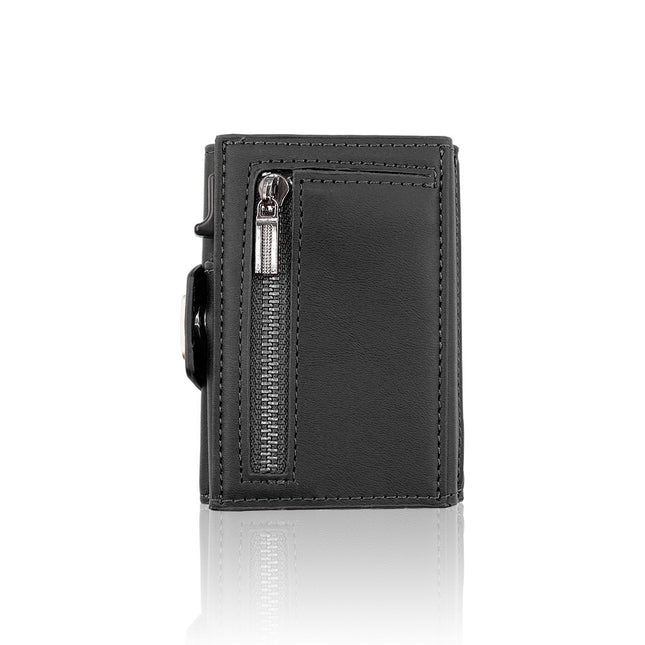 First Layer Cowhide Tri Fold Card Holder Large Capacity