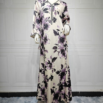 Muslim Arabic Dubai Printed Robe