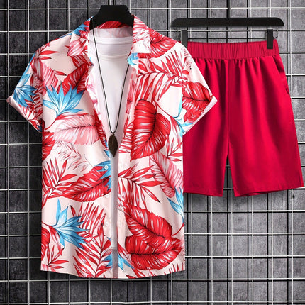 Men's Short Sleeve Shirt Outfit Printed Men's Clothing