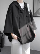 Summer Menswear Hooded Short Sleeve T-shirt Men's Plus Size Half Sleeve