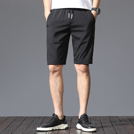 Summer Ice Silk Ultra-thin Middle Pants Men's Loose Track Pants Casual Breeches Beach Shorts Men's Shorts