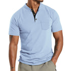 Plus Size Men's Short Sleeve Sleeve Button Pocket