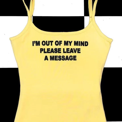 Hot Girl Letter Print Elegant Slim Fit Slimming Sleeveless Short Strap Women's Top
