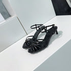 Vintage Weave Hollow-out Roman Style Mid Heel Sandals