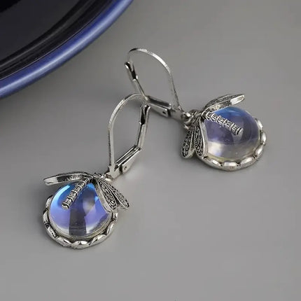 Retro Compact Dragonfly Pattern Earrings