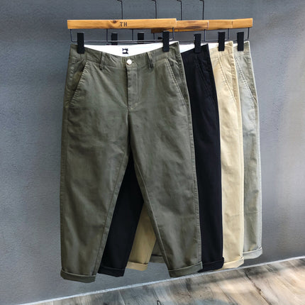 Men's Cropped Cotton Casual Pants