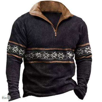 Men's Retro Color Printing Fashion Sports Golf Top Casual T-shirt