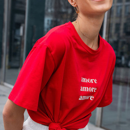 Oversized White T-shirt With Women's Print