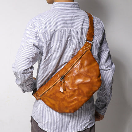 Retro Men's Bag Skull Skin Outdoor Cycling Crossbody Bag