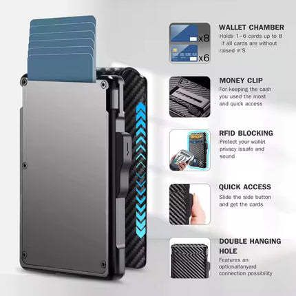 Men's Hot Sale Card Holder Metal Magnetic Flip Wallet