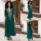 Outerwear Cover-up Rayon Embroidery Plus Size Long Dress Women