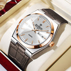 Brown Leather Rose Gold White