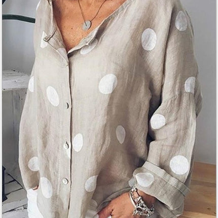 Women's Polkadot Cardigan Fashion Printed Shirt