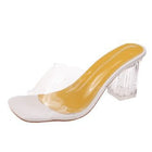 Square Head Transparent Wine Glass High Heel Slippers