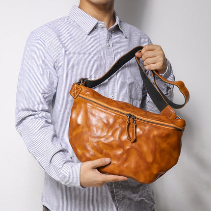Retro Men's Bag Skull Skin Outdoor Cycling Crossbody Bag