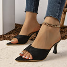 Pointed-toe Retro Presbyopic High Heel Slippers