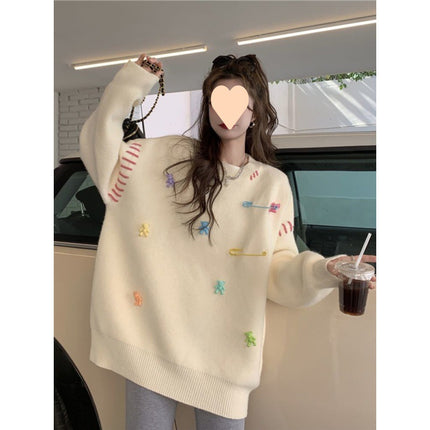 Loose And Lazy Style Pullover Women's Design Sweater Top