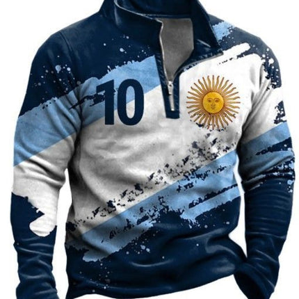 Men's Retro Color Printing Fashion Sports Golf Top Casual T-shirt