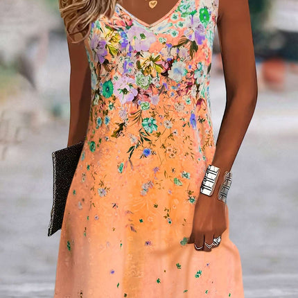 Summer Sleeveless Floral Print Dress Women