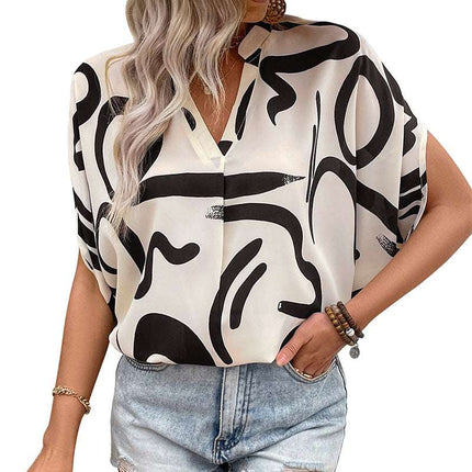 Summer Loose Printed Shirt For Women