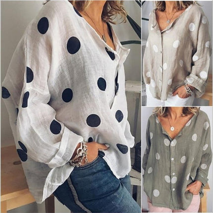 Women's Polkadot Cardigan Fashion Printed Shirt