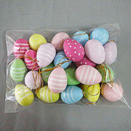 Striped Spotted Easter Plastic Egg Cartoon Decoration