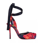 Red Floral Black Bottom