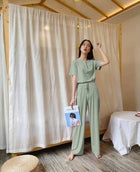 Pajamas Casual Soft Thin Suit Fashion Home Wear Two-piece Set