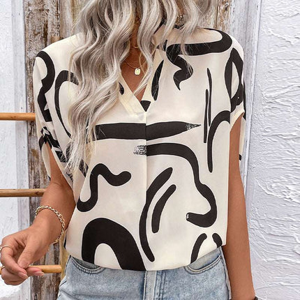 Summer Loose Printed Shirt For Women