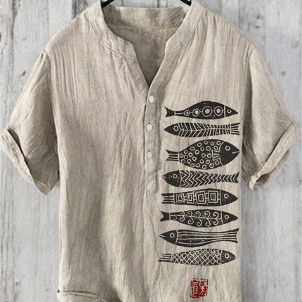 Plus Size Digital Printing Men's Short Sleeve