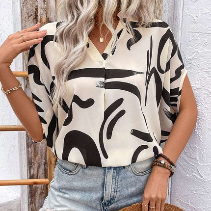 Summer Loose Printed Shirt For Women