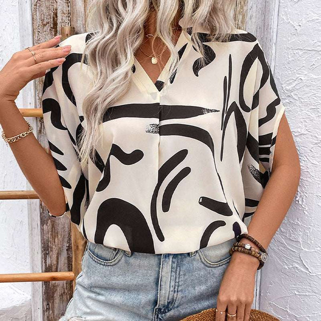 Summer Loose Printed Shirt For Women