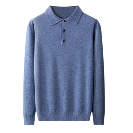 Men's Woolen Sweater Polo Collar Sweater Pullover