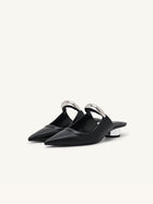 Pointed-toe Slippers Women's Chunky Heel Mid Heel Half Slippers Ferrule Sandals
