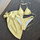 Swimsuit Backless Drawstring Banded Bikini Suit