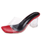 Square Head Transparent Wine Glass High Heel Slippers
