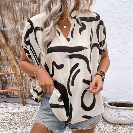 Summer Loose Printed Shirt For Women