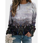 Fashion Floral Print Long-sleeved Women's Sweater