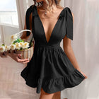 Summer V-neck Solid Color Dress