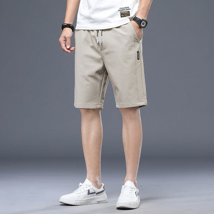 Summer Ice Silk Ultra-thin Middle Pants Men's Loose Track Pants Casual Breeches Beach Shorts Men's Shorts