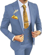 Men's Slim Double-breasted Coat Vest Pants Suit