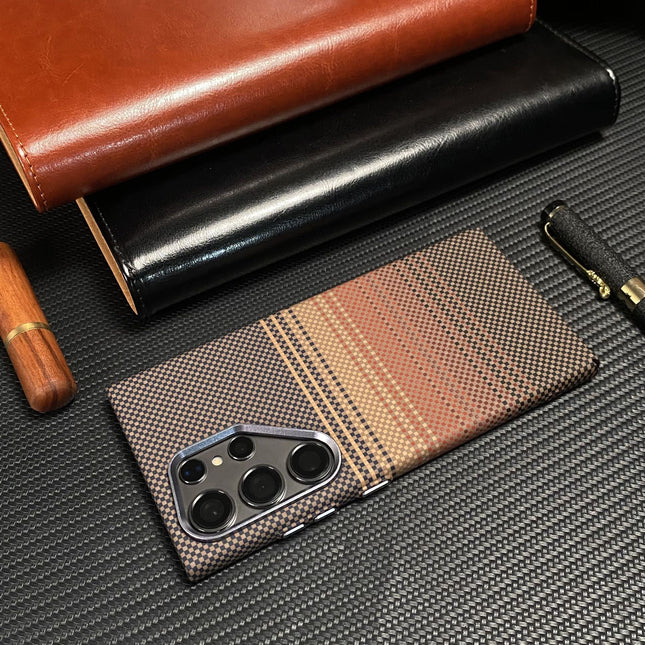 Sunset Moonrise Kevlar Carbon Fiber Magnetic PC Phone Case